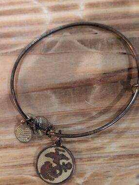 Alex and Ani Gold Marine Corps Emblem Charm Bangle